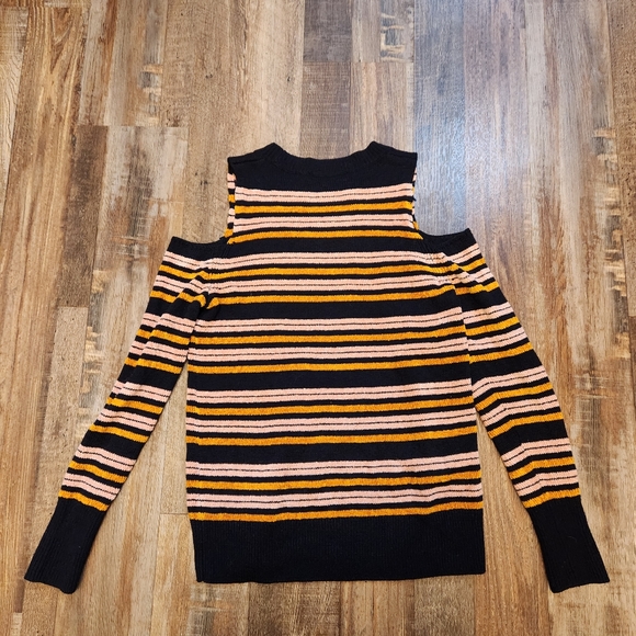 LOFT Cold Shoulder Striped Sweater - Picture 4 of 4